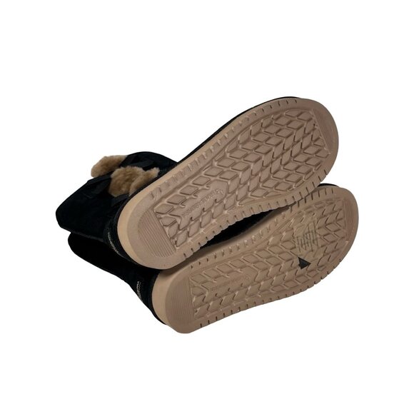 NEW Kookaburra By UGG Victoria Suede Boots SZ 8 Black Shearling Fur Bow Winter - Picture 6 of 11